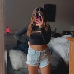 PRINCESS POLLY BLACK MOTEL SHIMLA CROP TOP